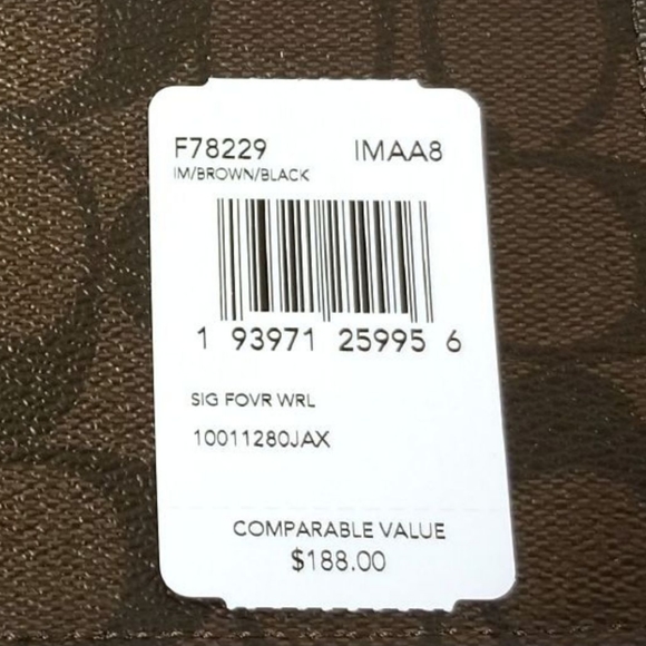 🆕️💯 Auth. Coach Brown Foldover Wristlet F78229 - Picture 9 of 9